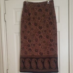 Briggs New York Brown Floral Pencil Skirt